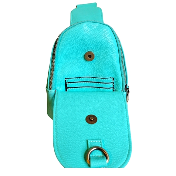 TURQUOISE GUITAR STRAP SLING BAG - Picture 6 of 10